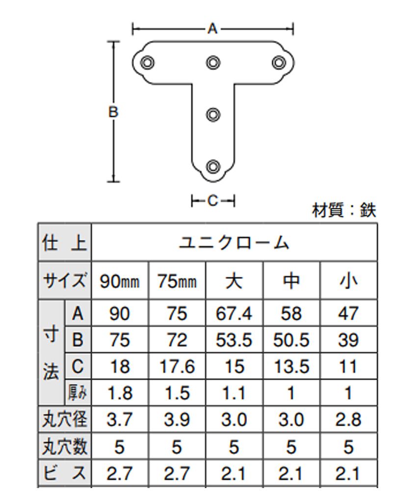 YS-2 ユニクロームT字隅金(角R仕様)